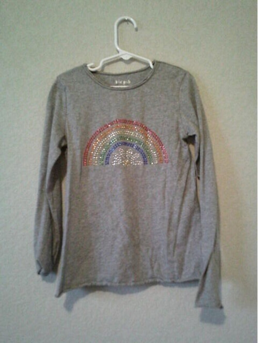 Kidpik Gray rainbow graphic long sleeve shirt